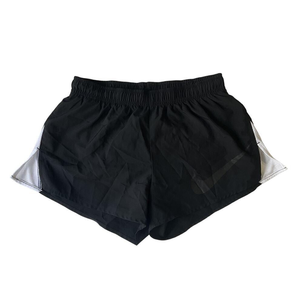 Nike Women Activewear Shorts S Black Running Dri-Fit Logo 3"Inseam Lined Stretch